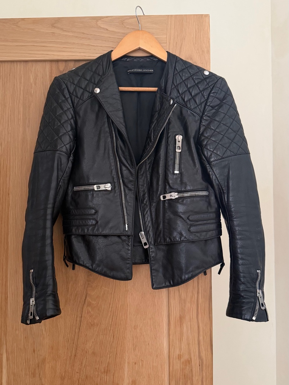 Balenciaga Leather Quilted Black Moto Jacket COLLECTORS PIECE